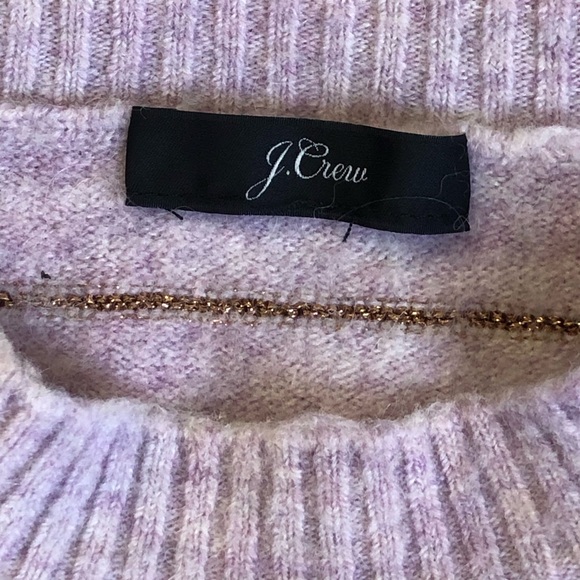 J.Crew Lavender Sequin & Gold Striped Crewneck Sweater - Picture 5 of 7